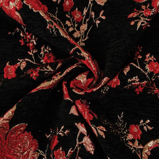 Cosplay by Yaya Han Red Floral Velvet Brocade Fabric